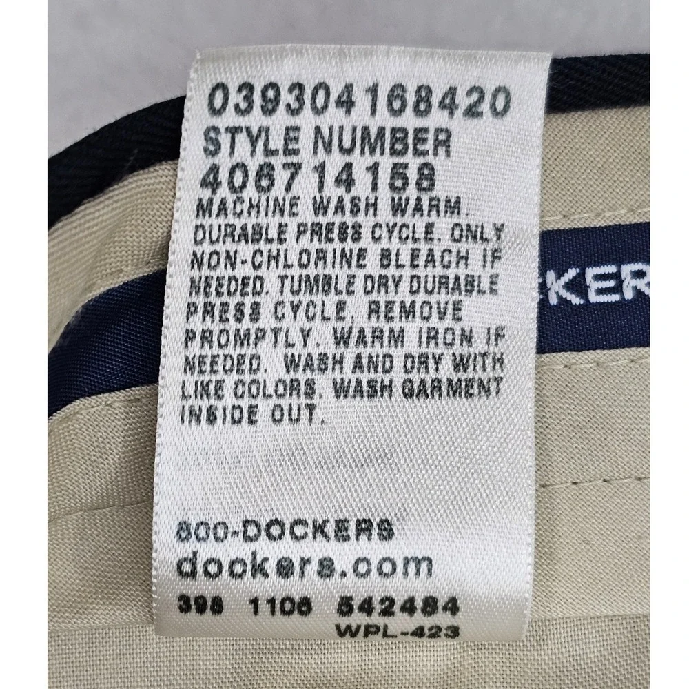 Dockers Mens Classic Fit‎ Flat Front Black Cotton Chino Pants 36x34 406714158